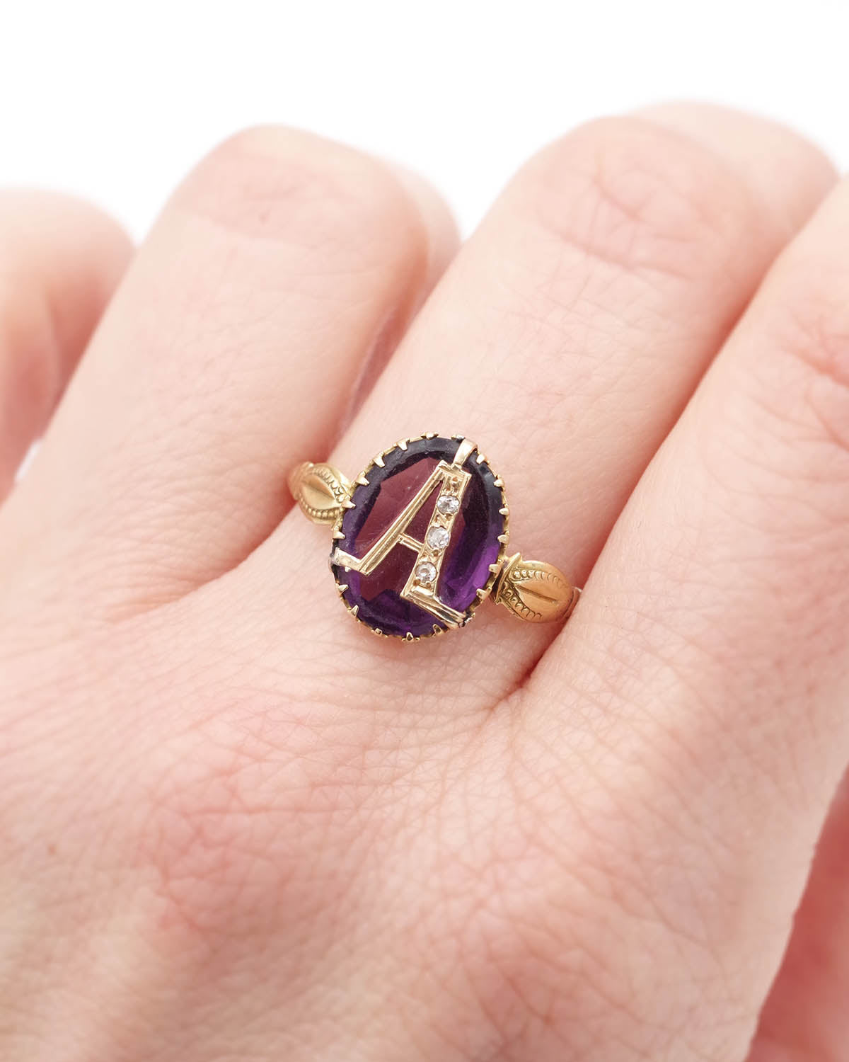 bague lettre A en or