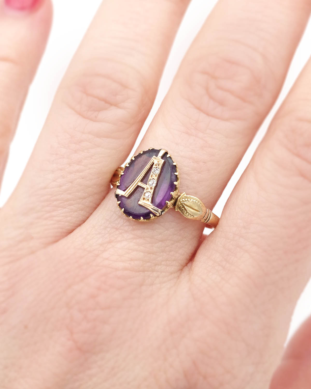 bague lettre A en or