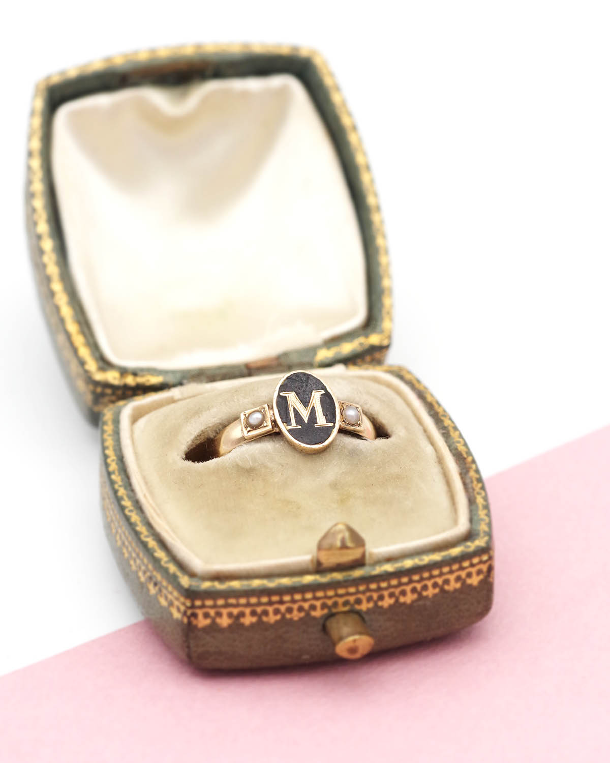 Antique M letter ring