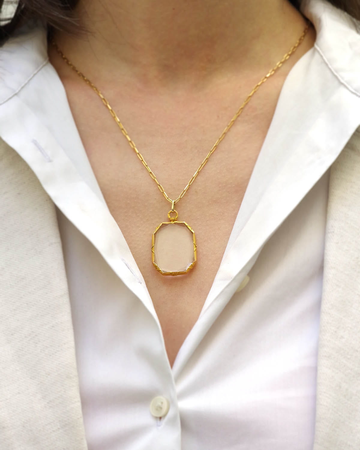 Pendentif porte-photo or