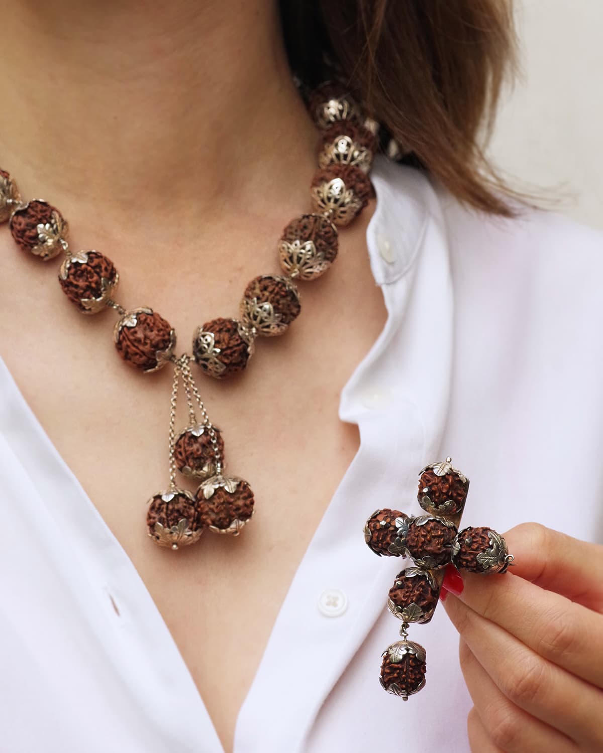 Rudraksha set in silver