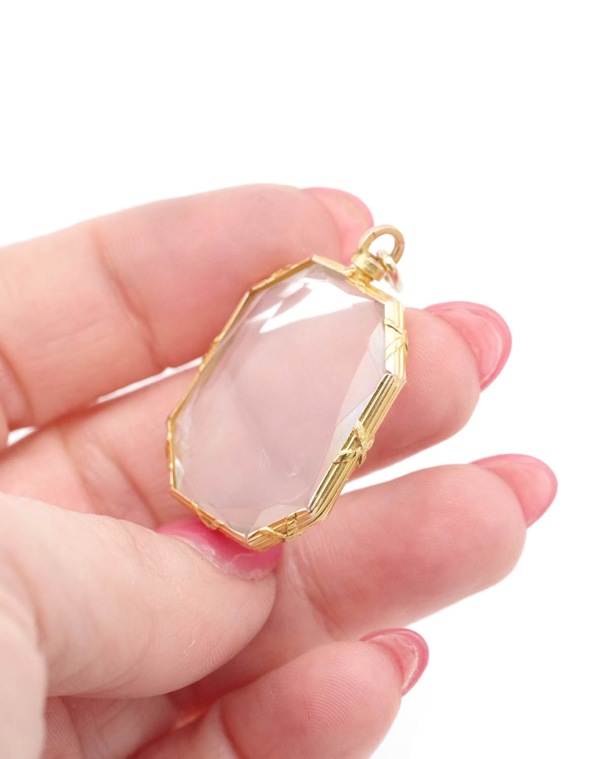 Gold photo locket pendant