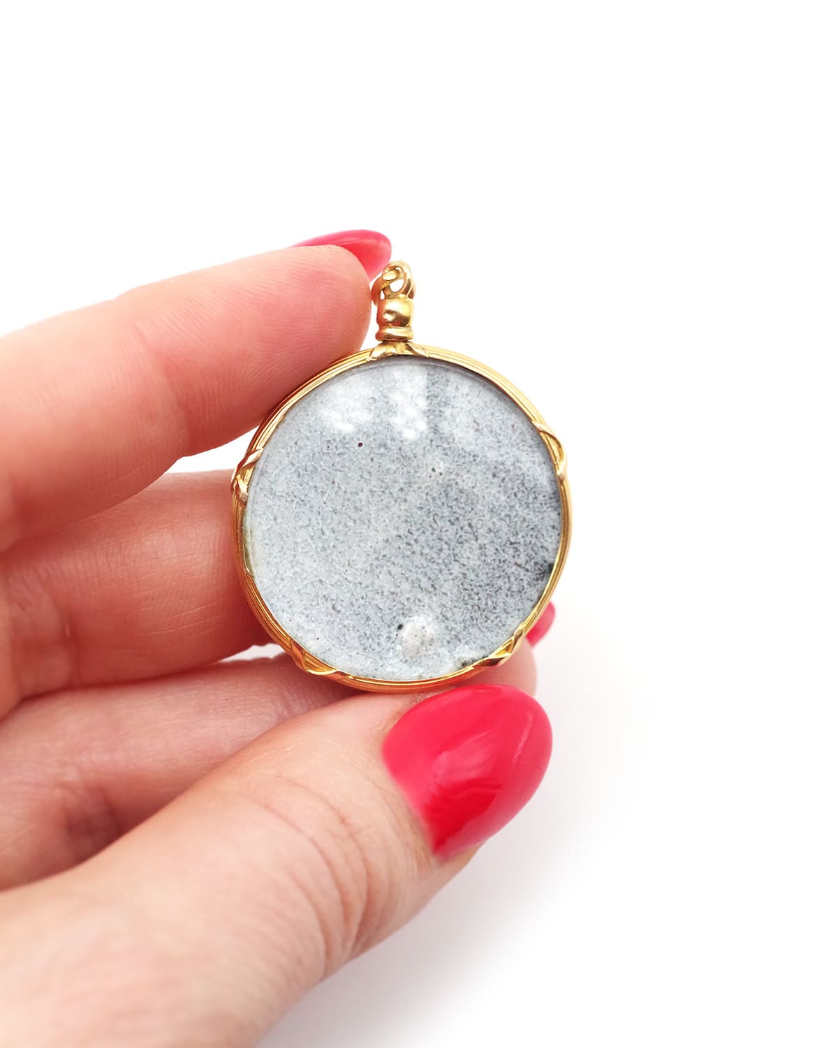 Victorian glass gold locket
