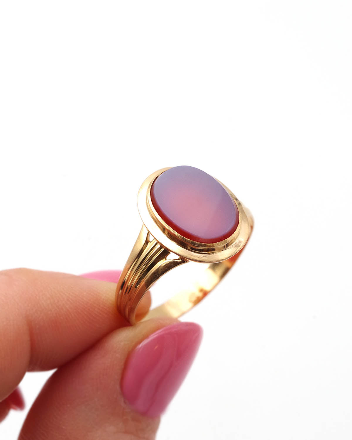 Bague ancienne agate nicolo