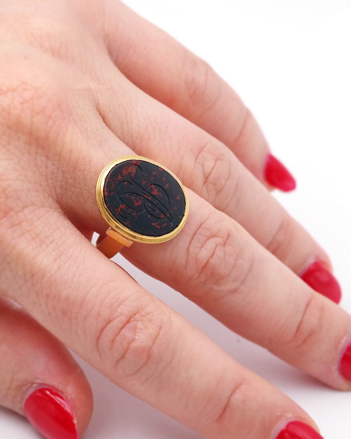 Bloodstone signet ring