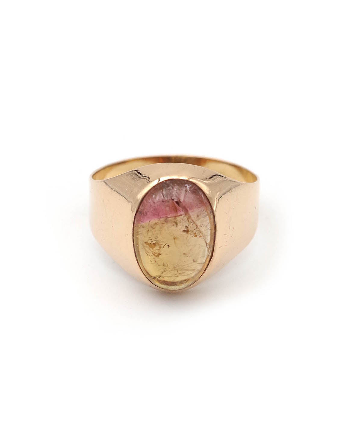 Pink tourmaline gold ring