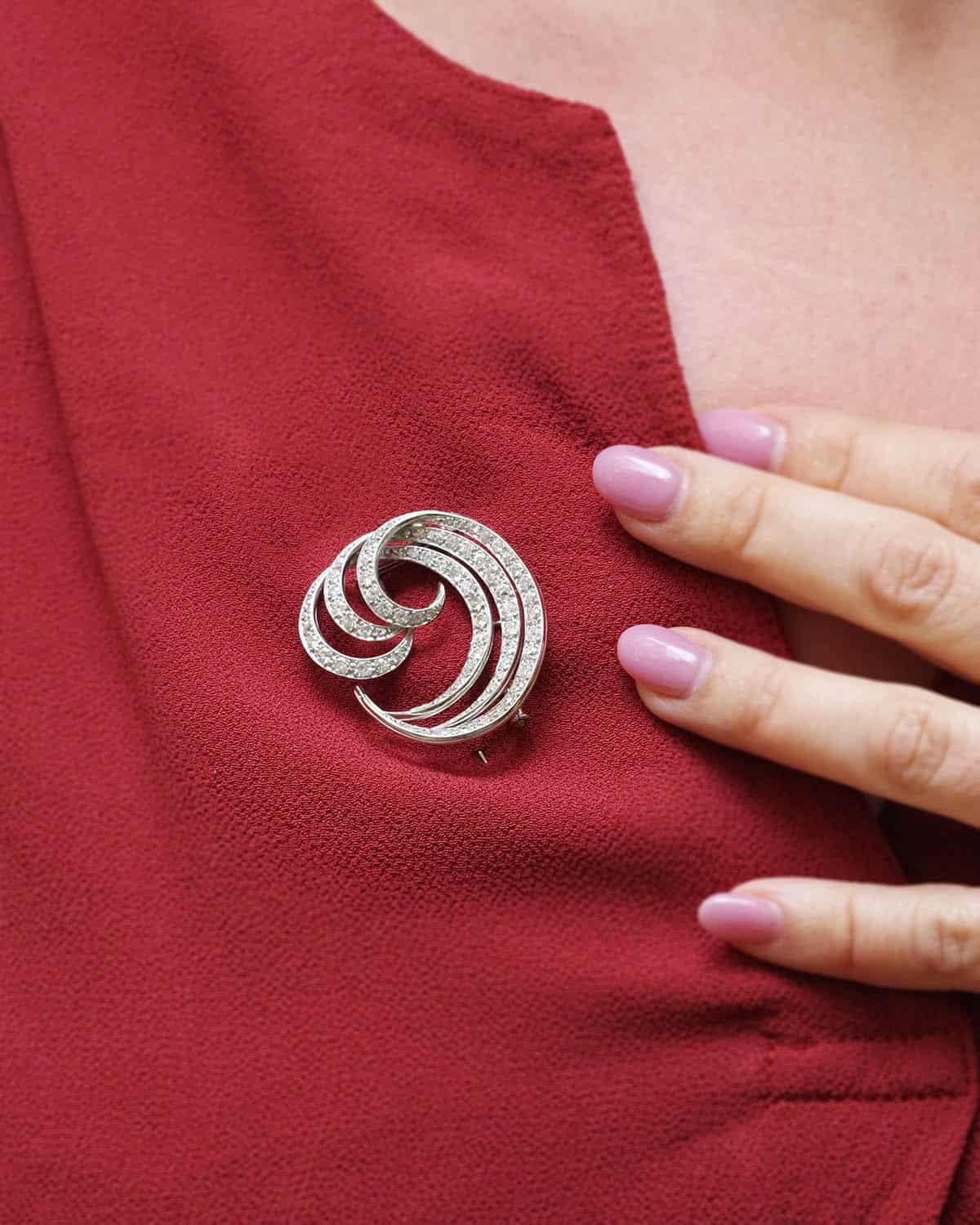 Art Deco feather brooch