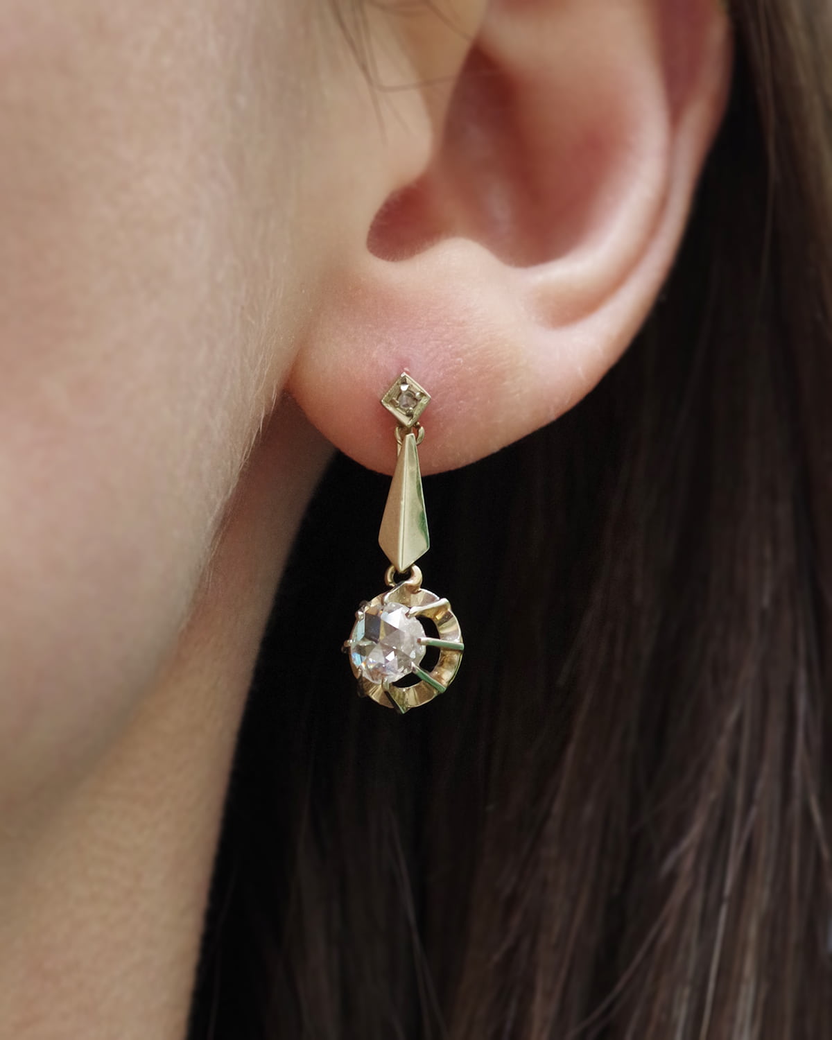 Dormeuses Art Deco diamants