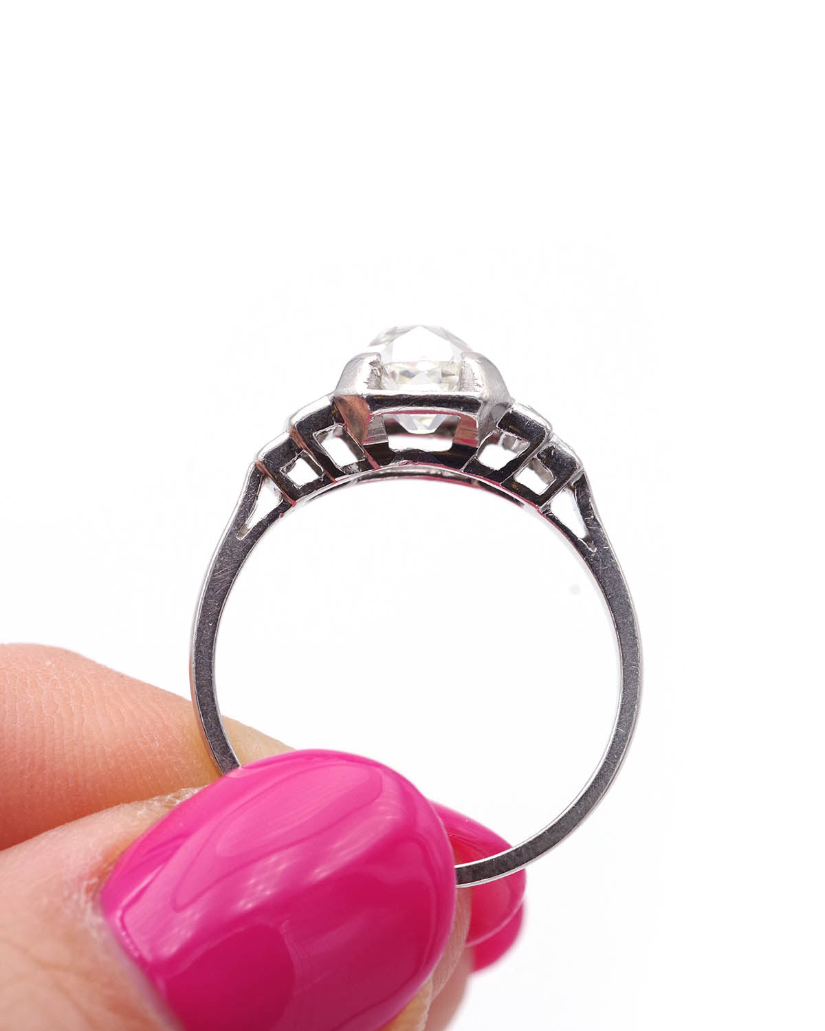 Art deco diamond step ring