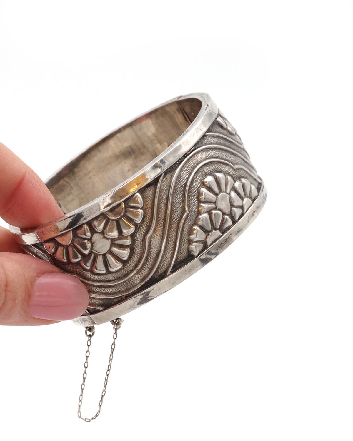 Art deco silver cuff bracelet