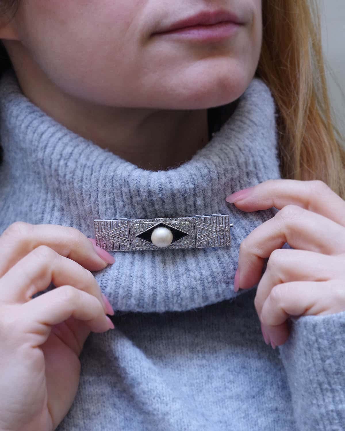 Broche rectangulaire art deco