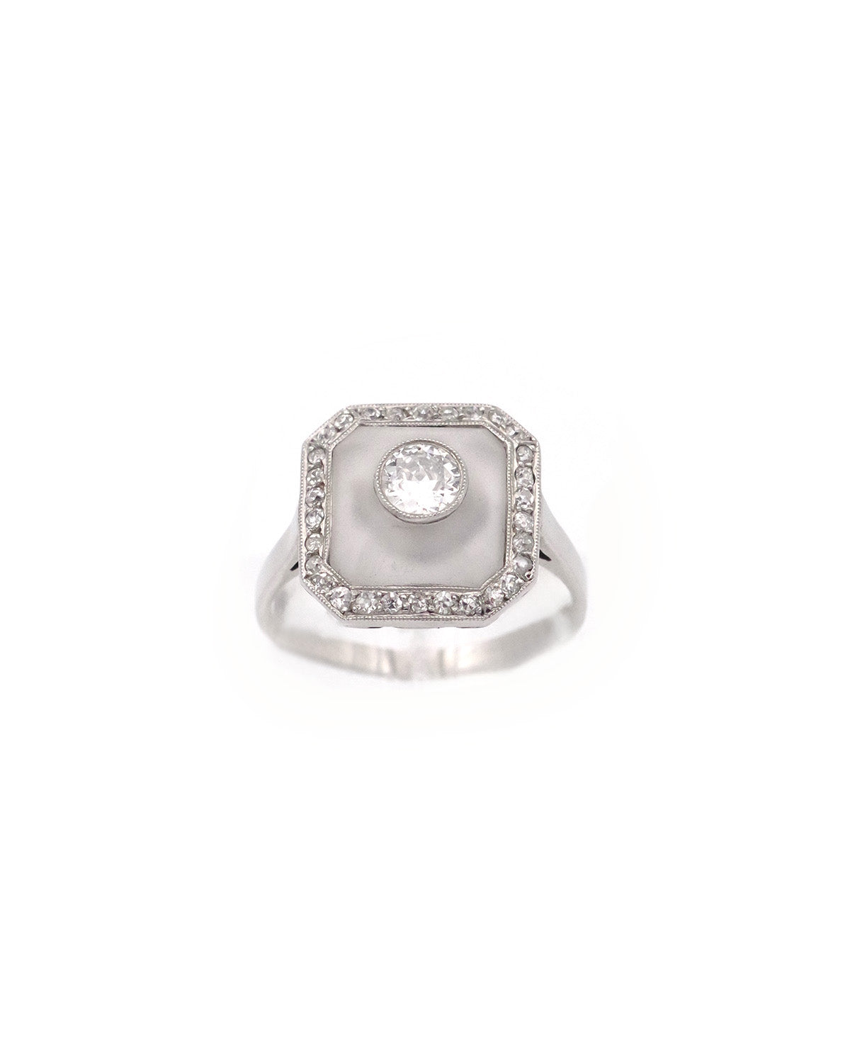 Art Deco crystal rock diamond ring
