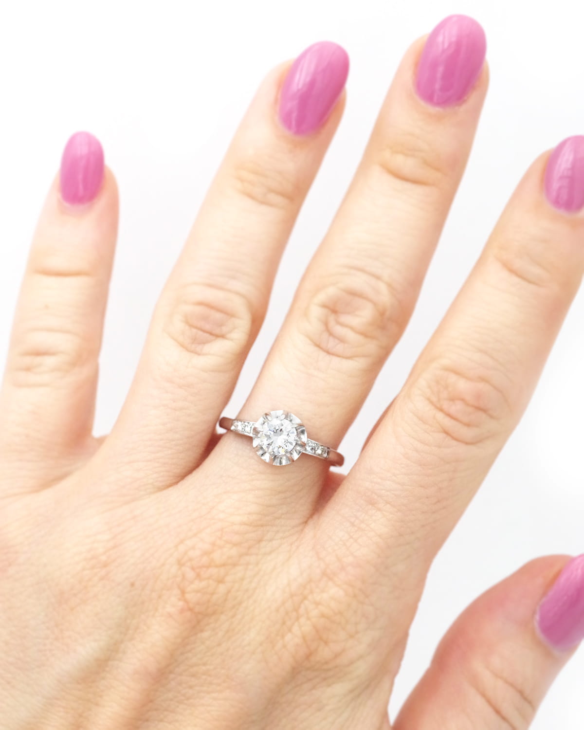 Bague art deco diamant de 0.61ct