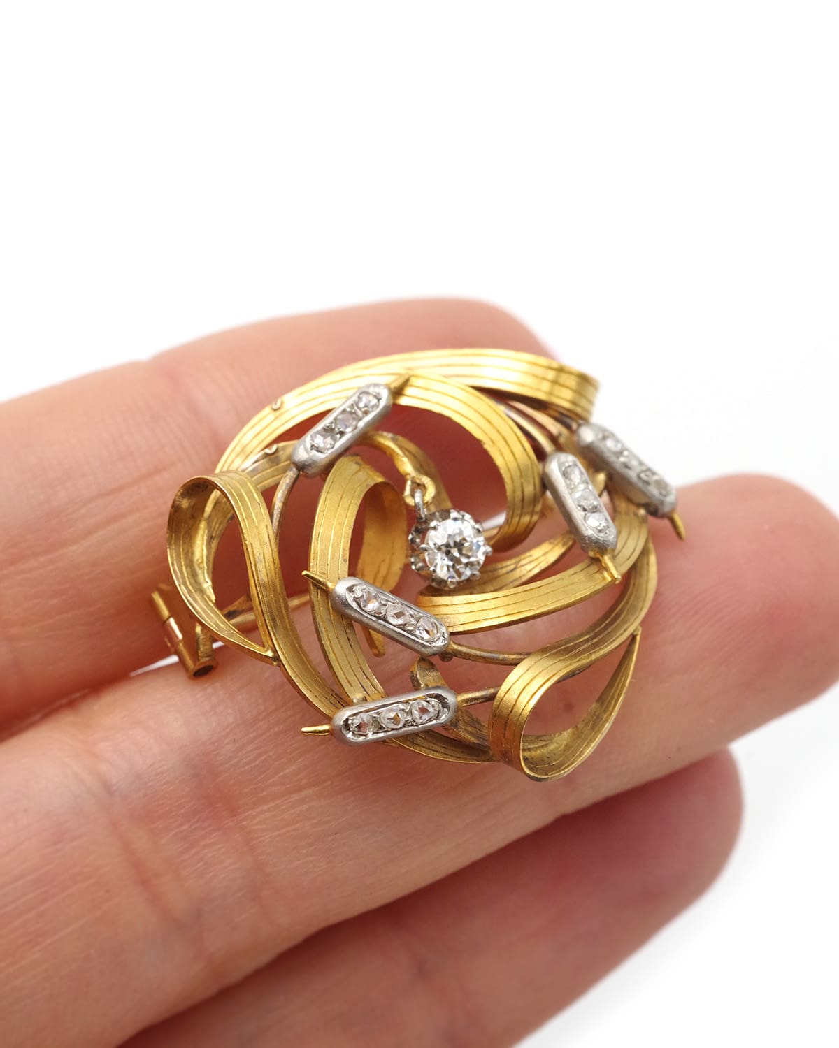 Broche roseaux Art nouveau