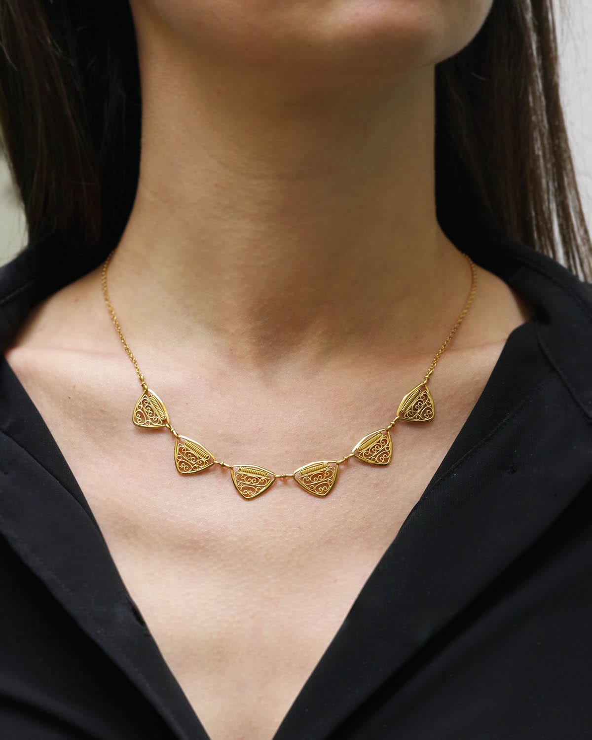 Collier chaine or filigrané