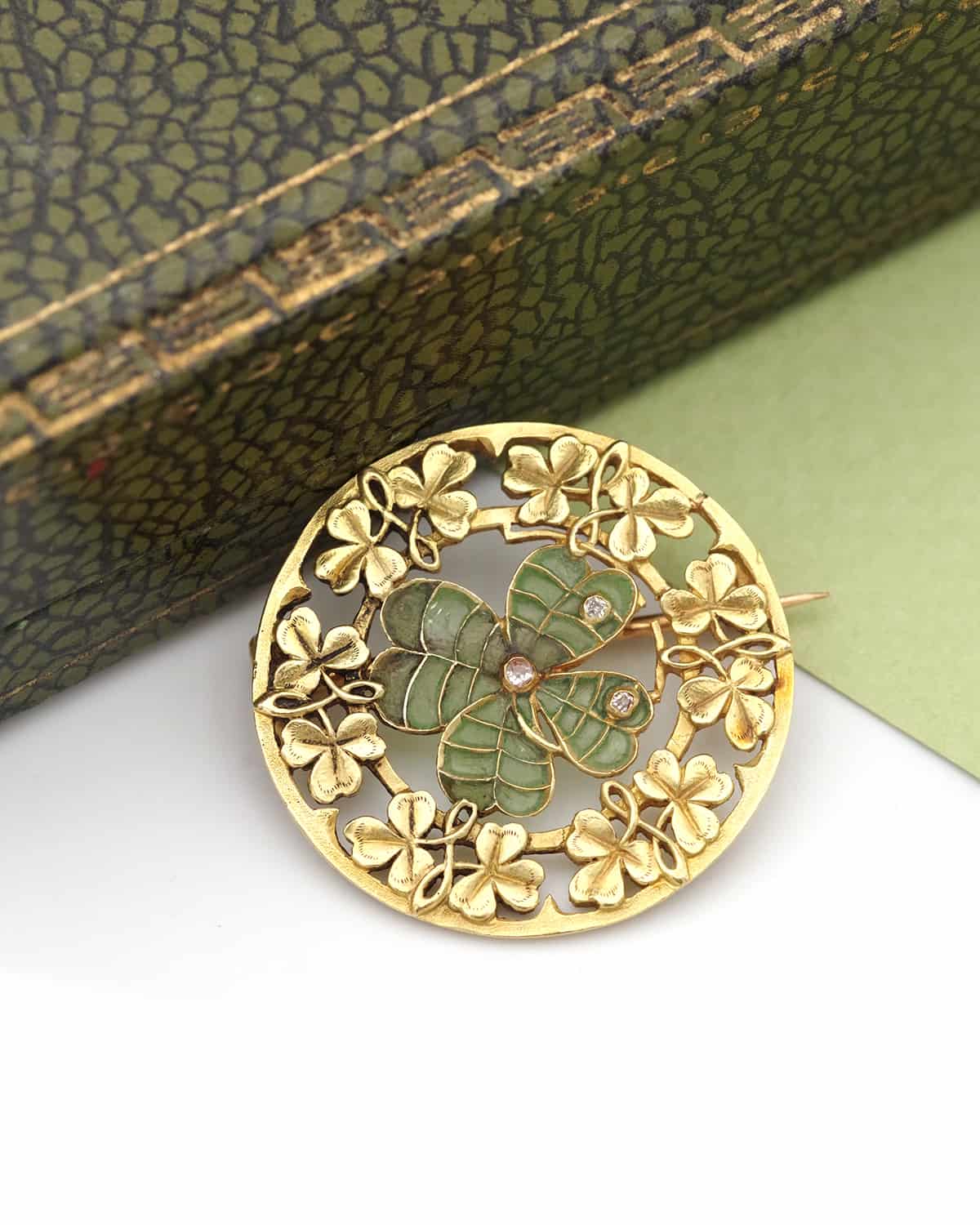 Art Nouveau plique a jour enamel