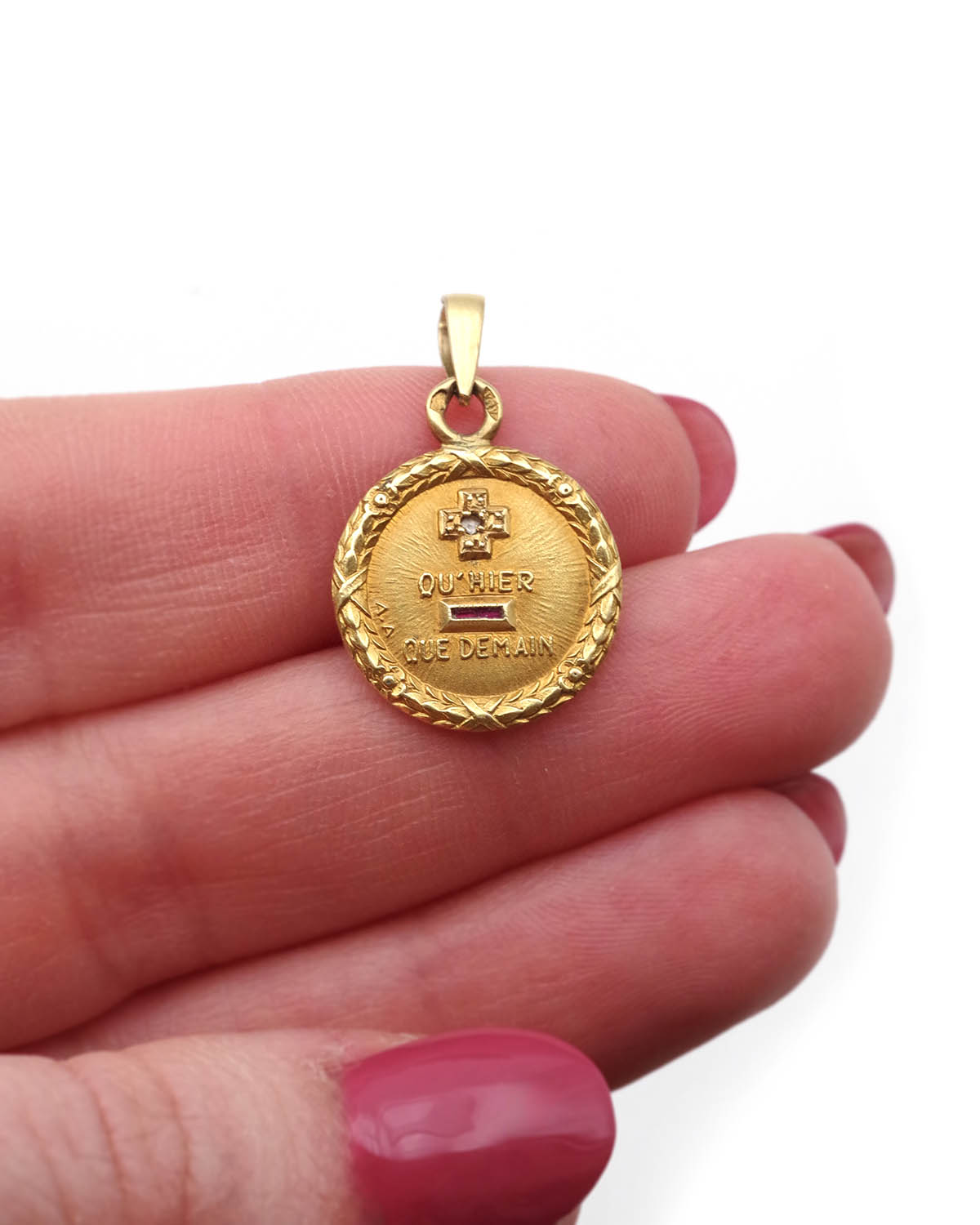 Pendentif laurier Augis en or