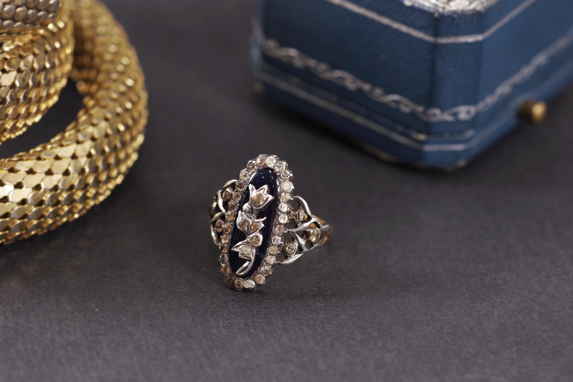 Victorian bristol blue ring