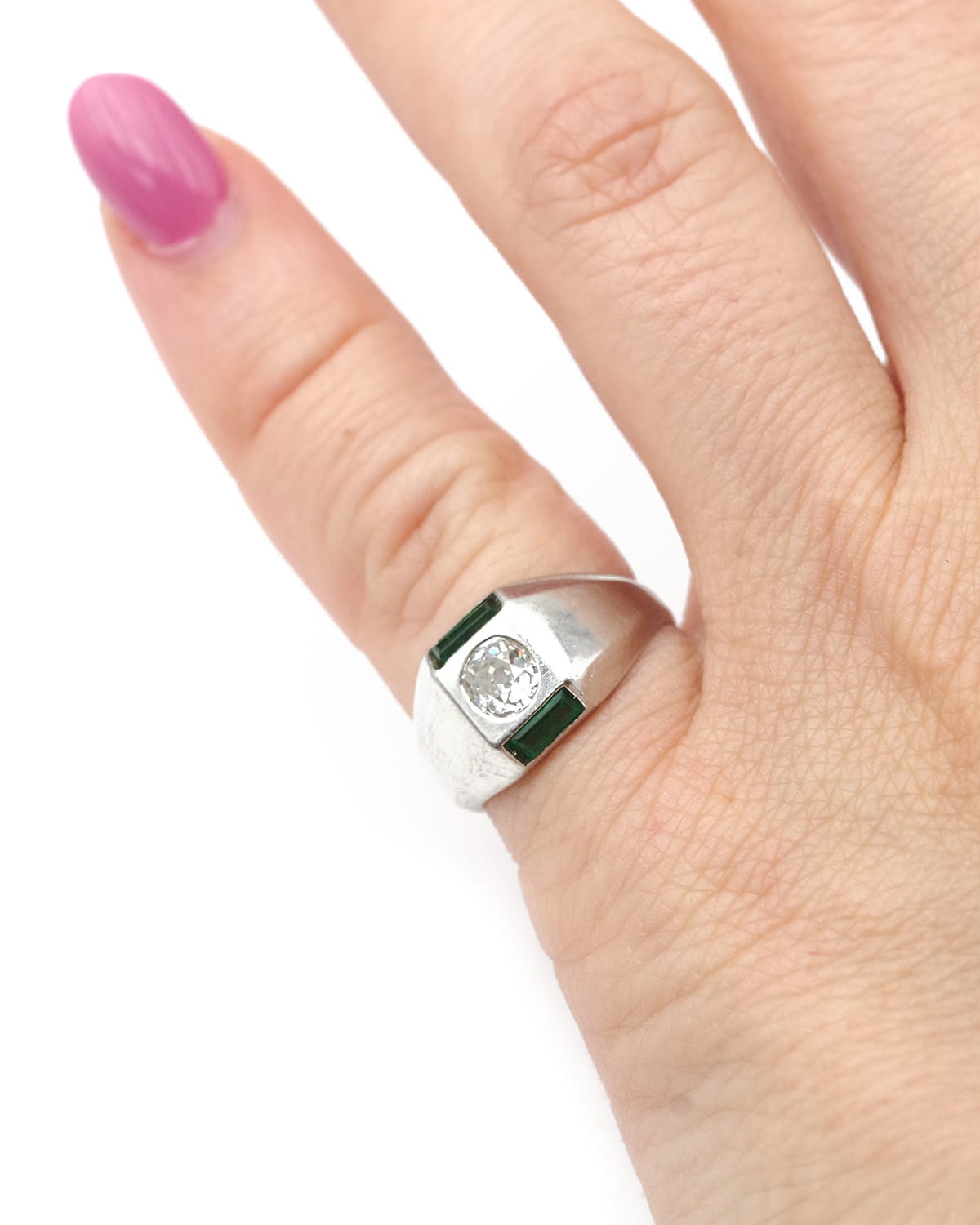 Bague chevalière en platine