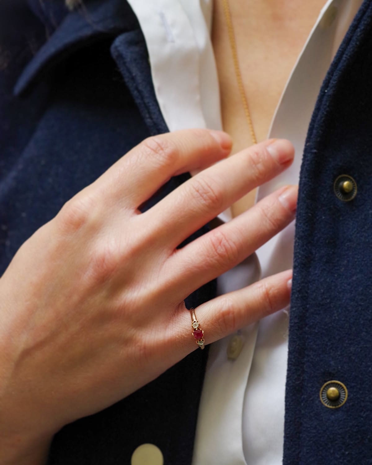 bague ancienne rubis et diamants