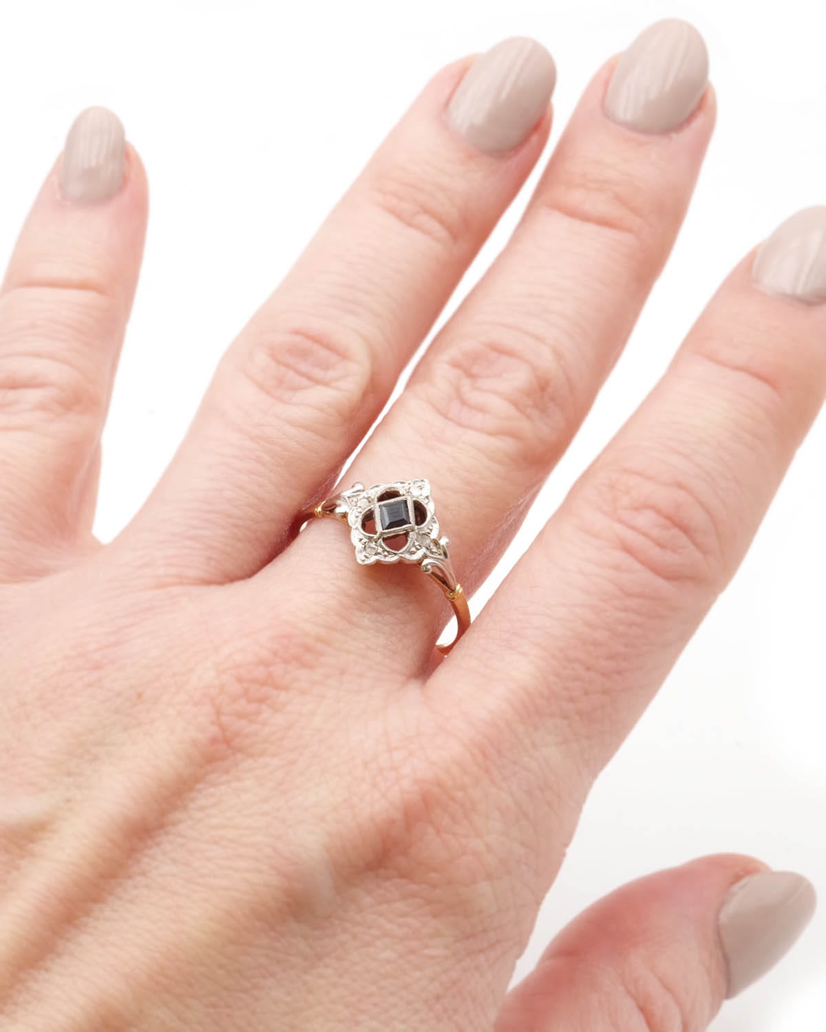 Edwardian sapphire diamond ring