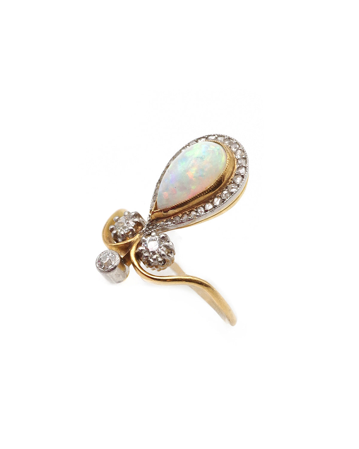 Belle epoque diamond opal ring