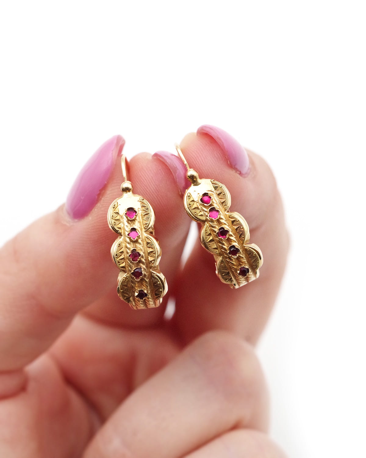 Boucles d'oreille briquet anciennes en or