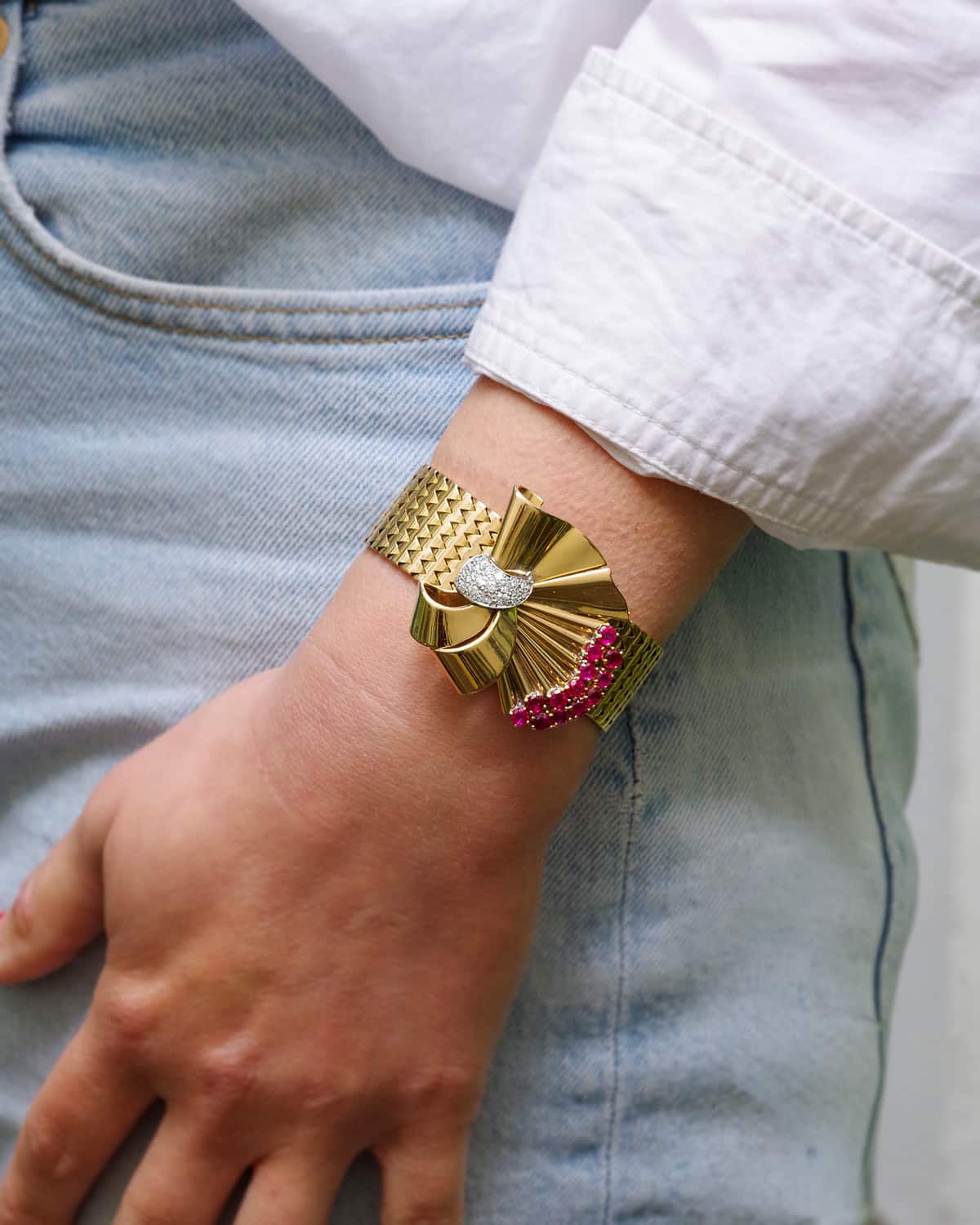 Vintage cocktail band bracelet