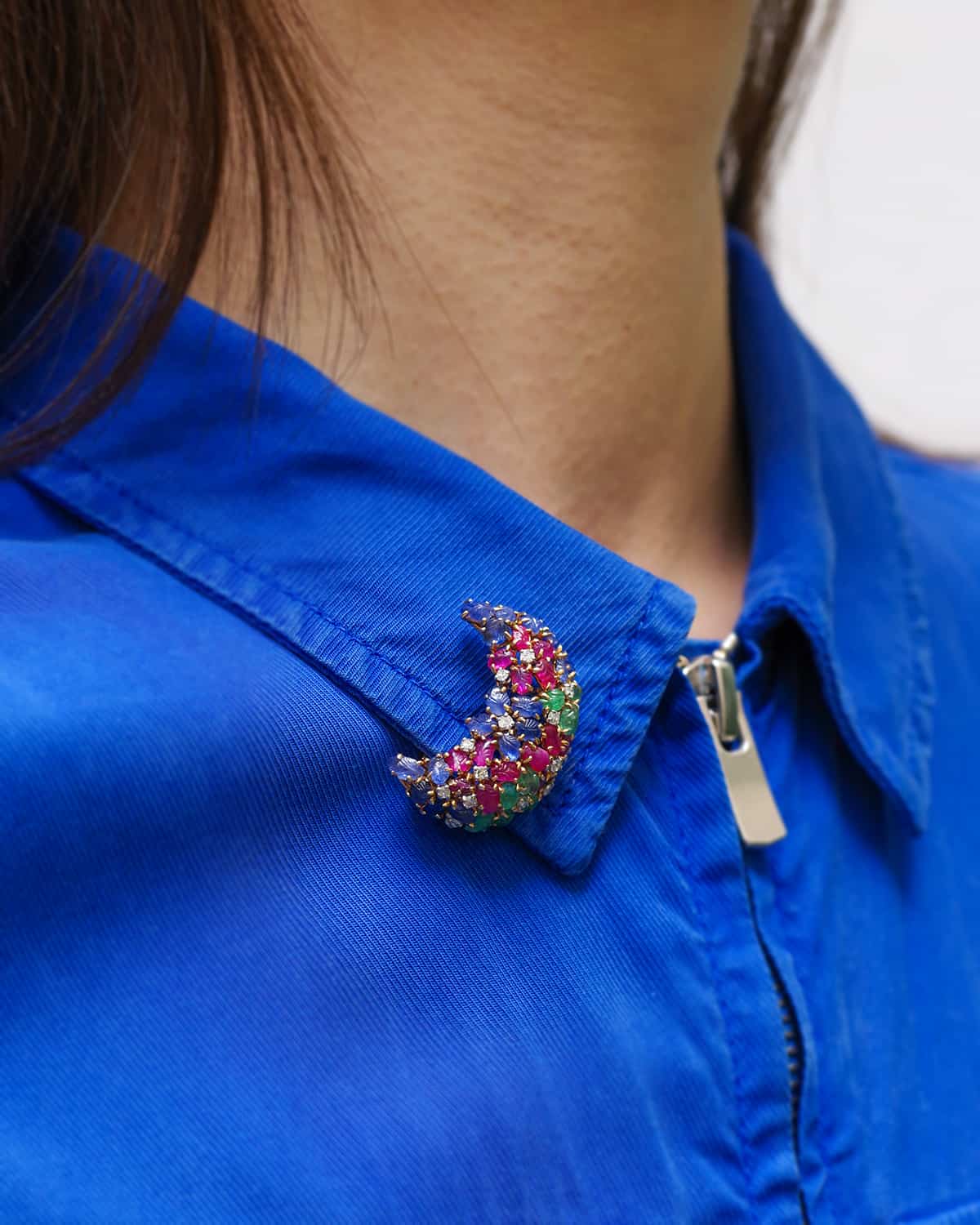 Clip de revers Art Deco Tutti Frutti