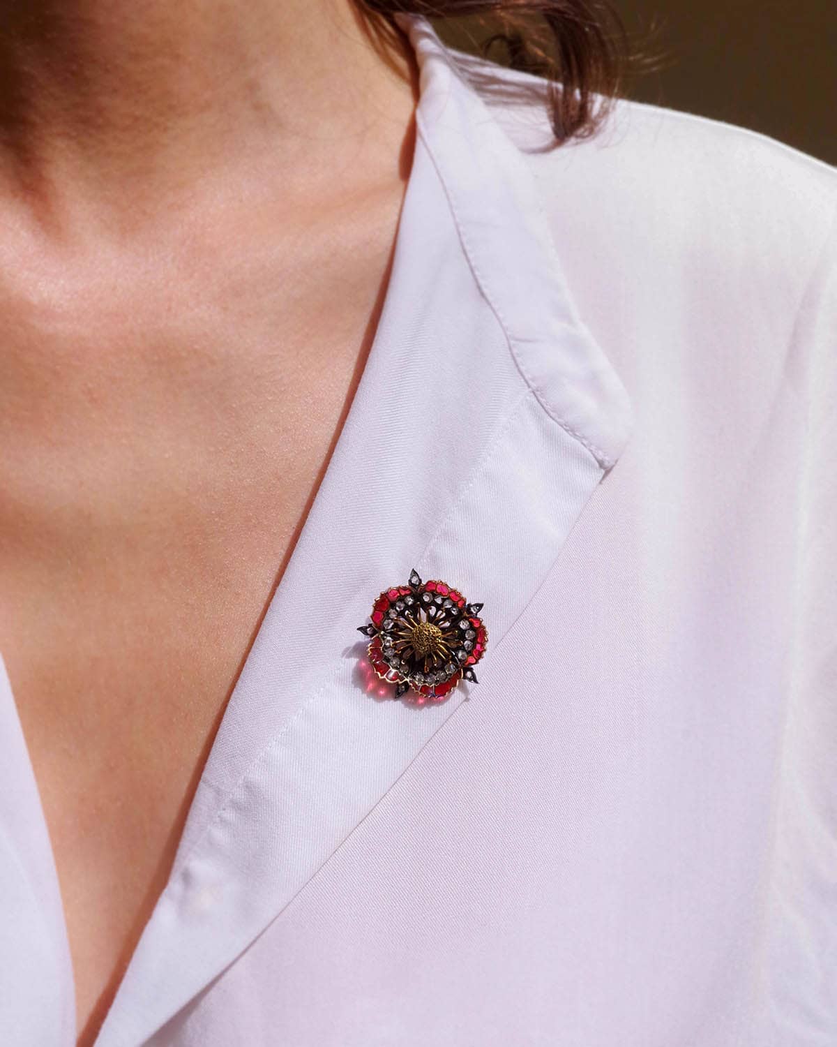 broche fleur coquelicot