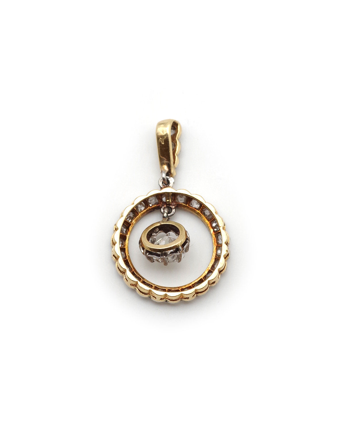 Pendentif belle epoque en or et diamants