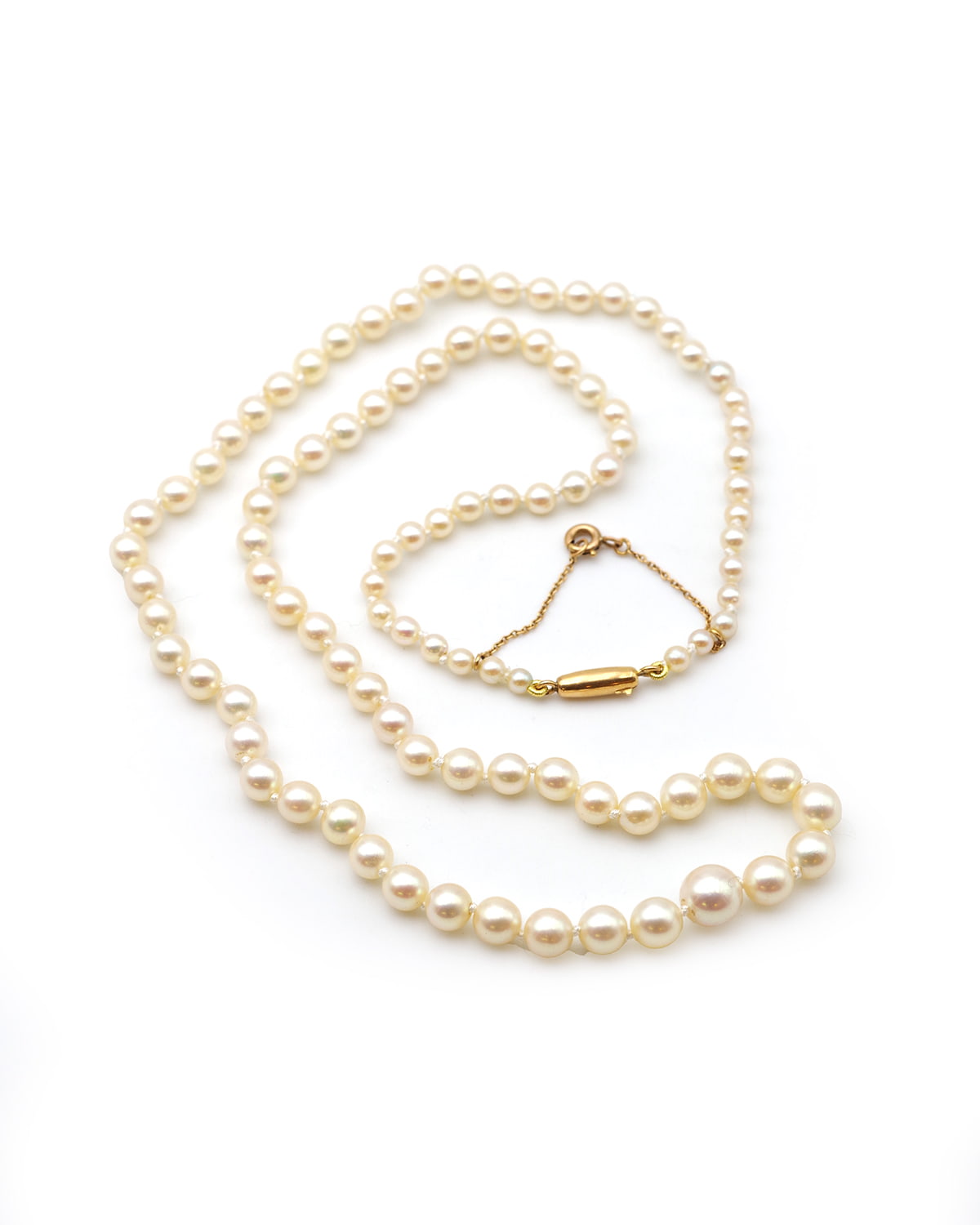 Collier vintage perles fermoir en or