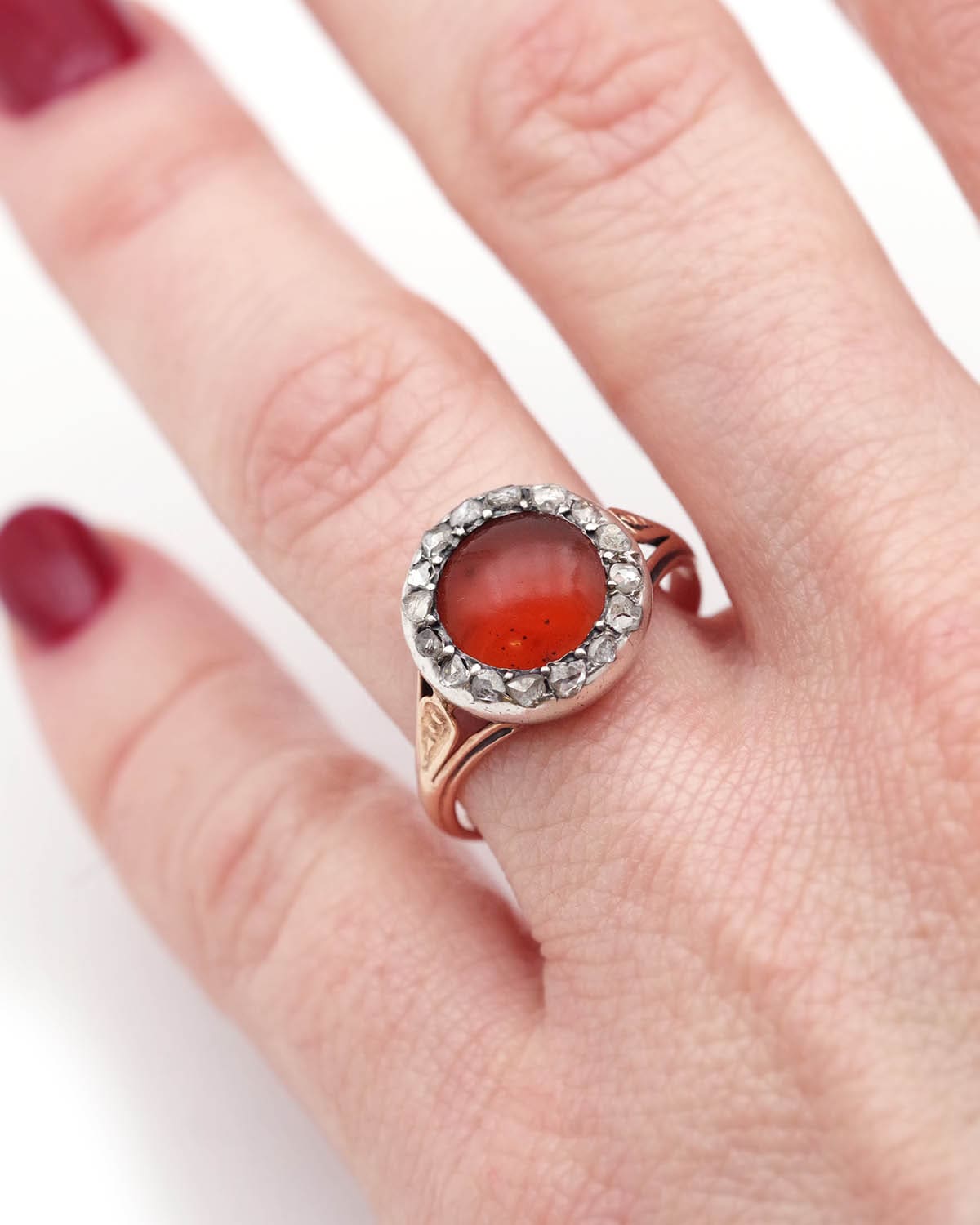 bague empire cornaline diamants