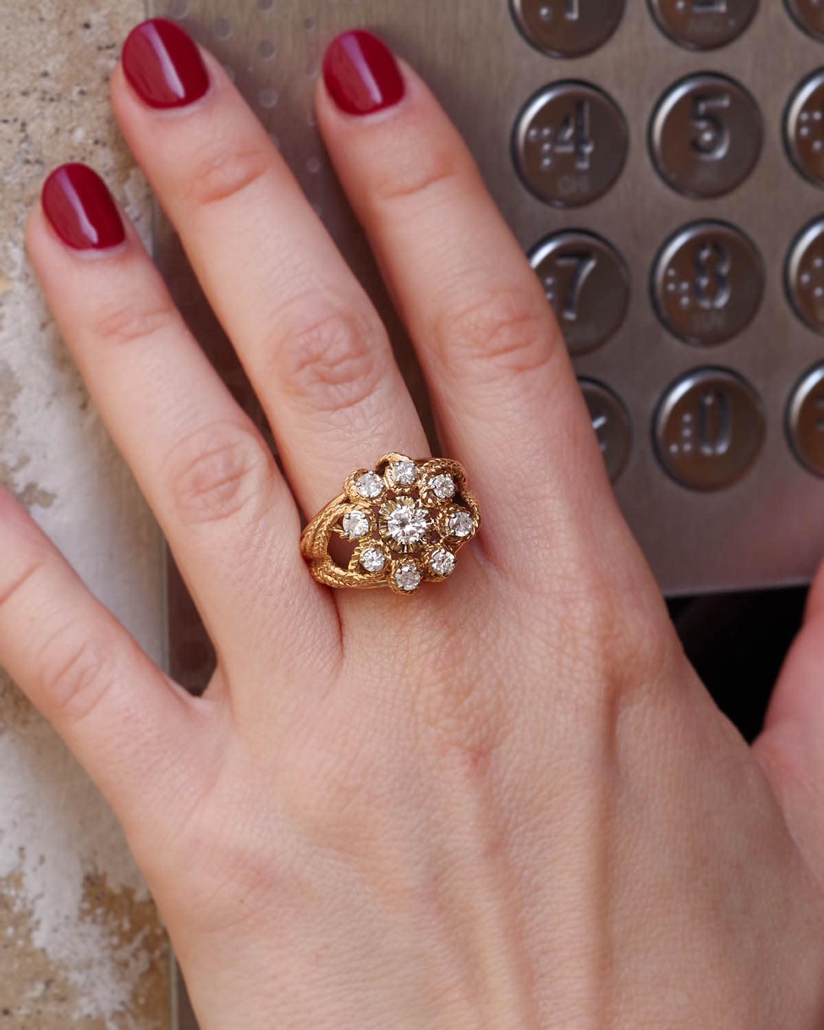 diamond cocktail ring in gold