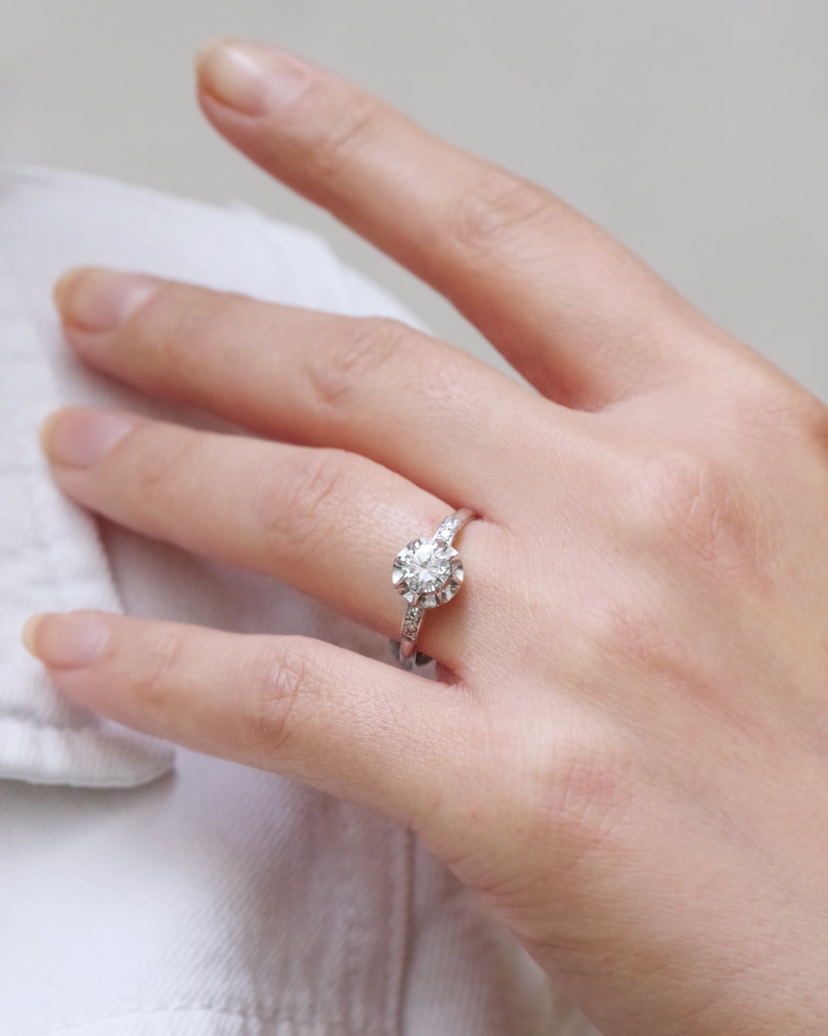 Antique edwardian platinum ring