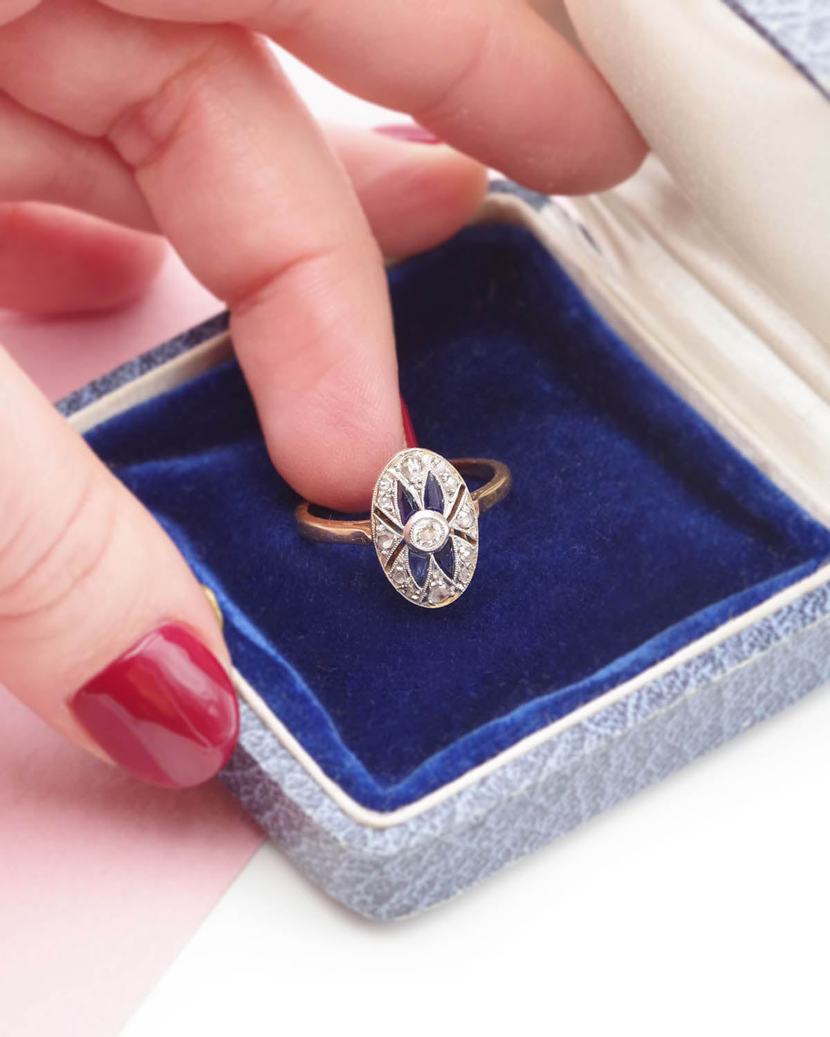 Edwardian sapphire diamond ring