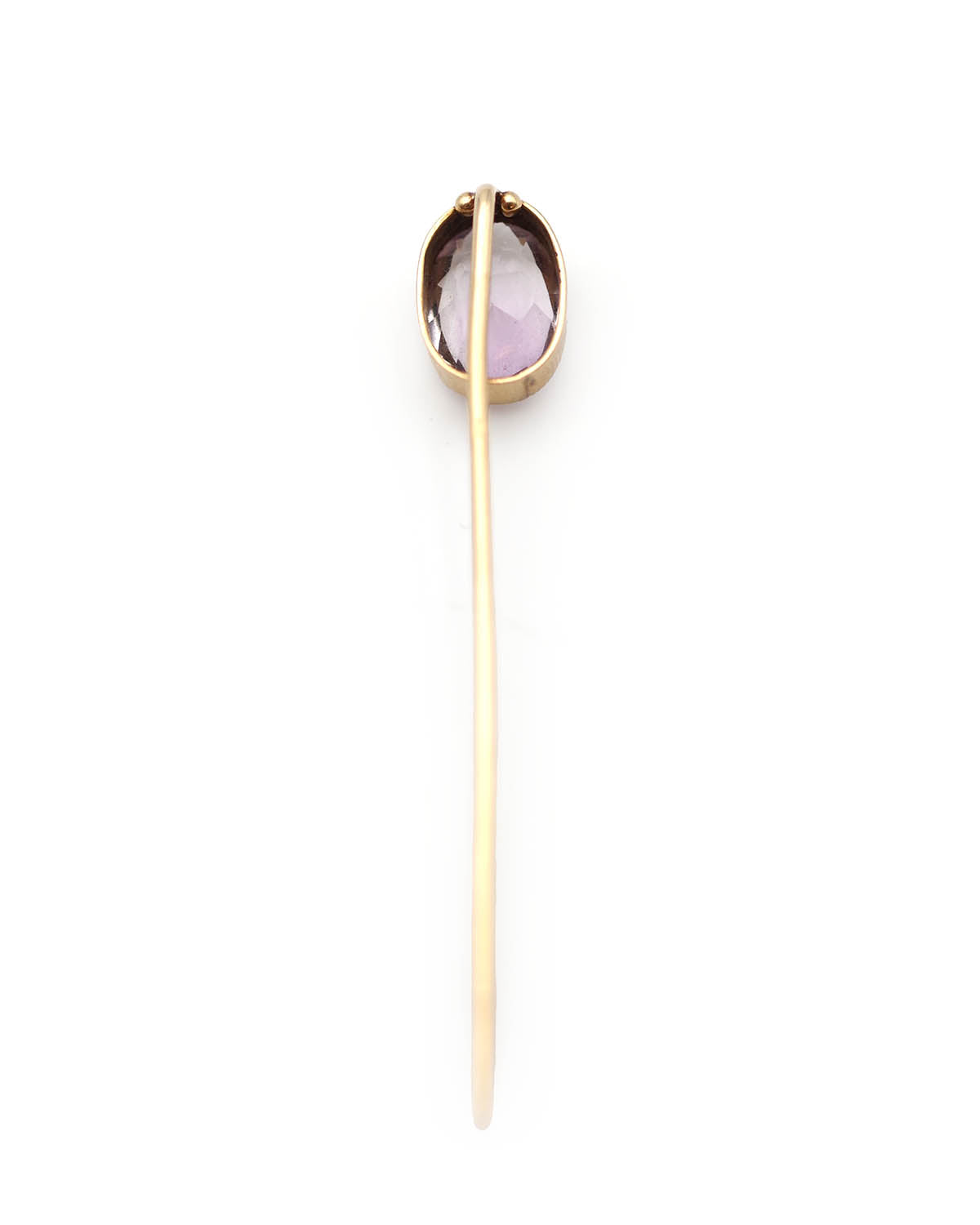 Amethyst gold tie pin