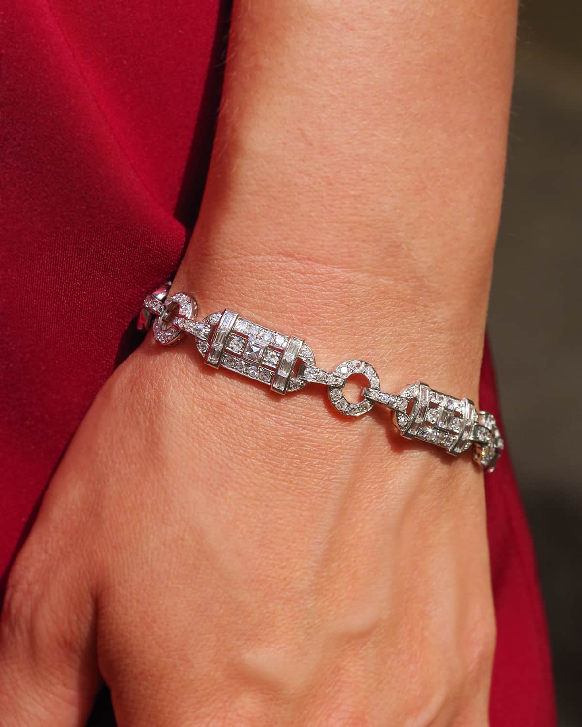 Bracelet en platine et diamants