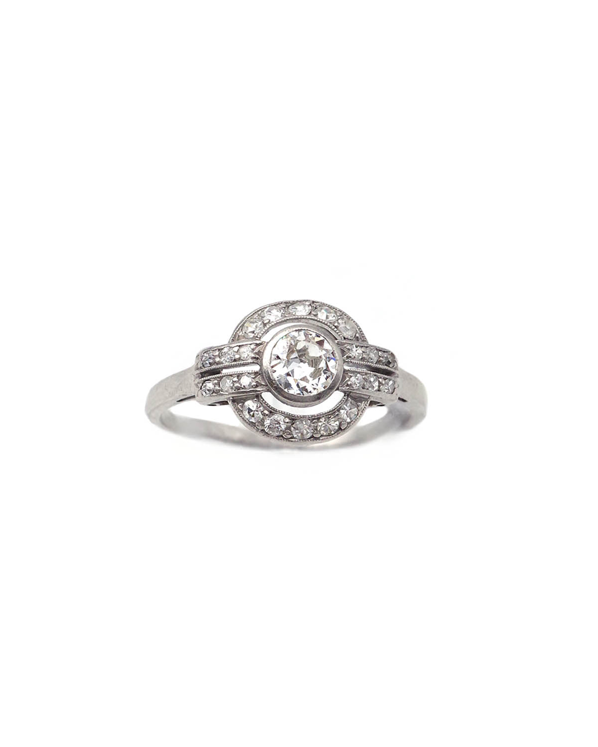 Bague art deco en platine