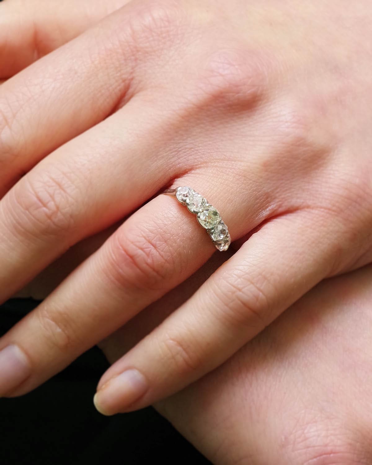 Bague ancienne diamants en platine