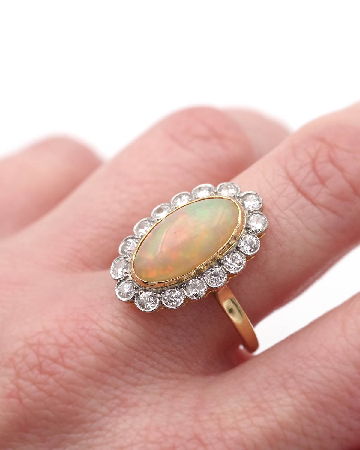Edwardian opal diamond ring