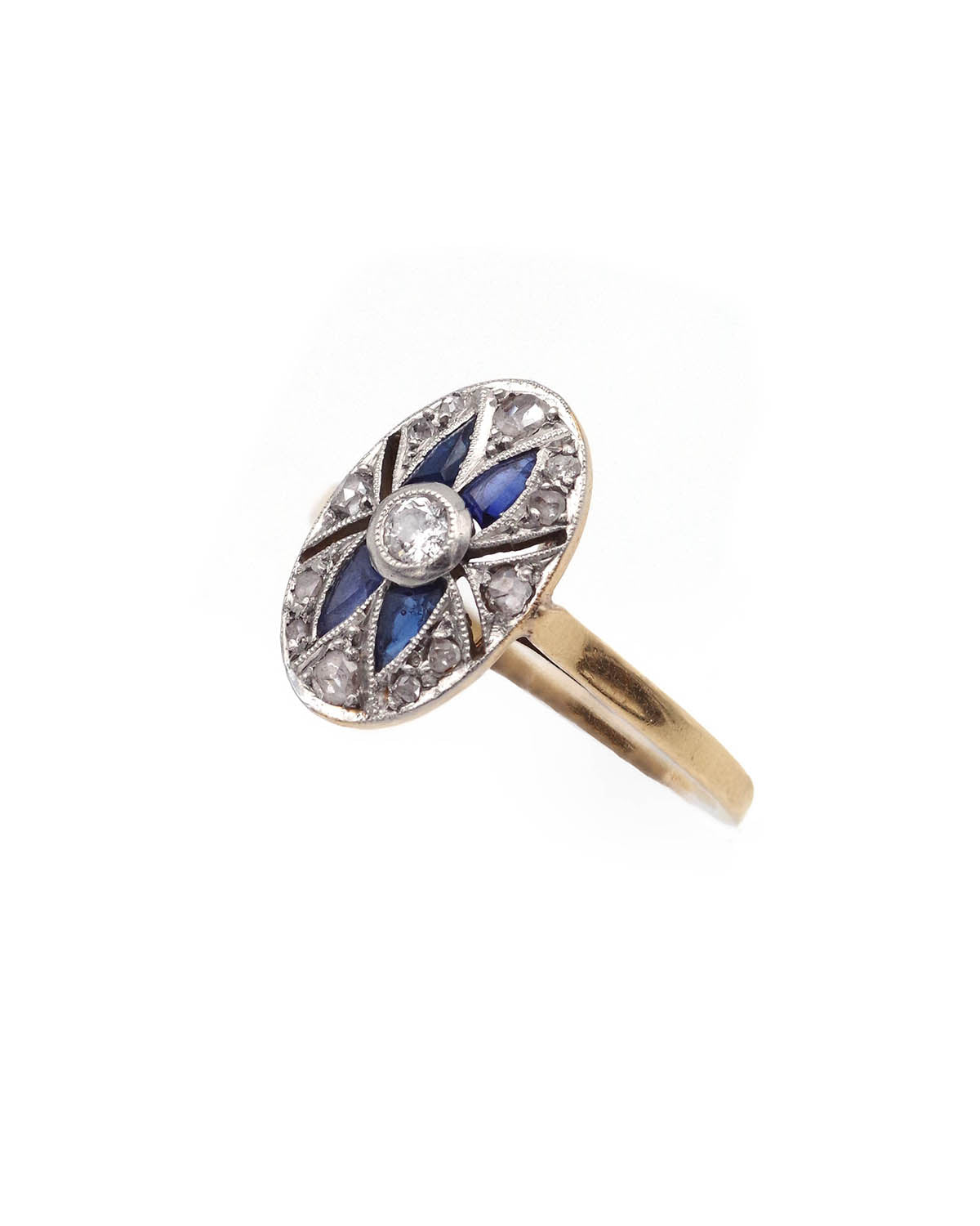 Antique sapphire diamond ring