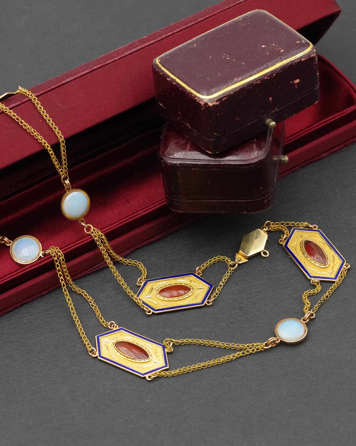 Carnelian gold necklace