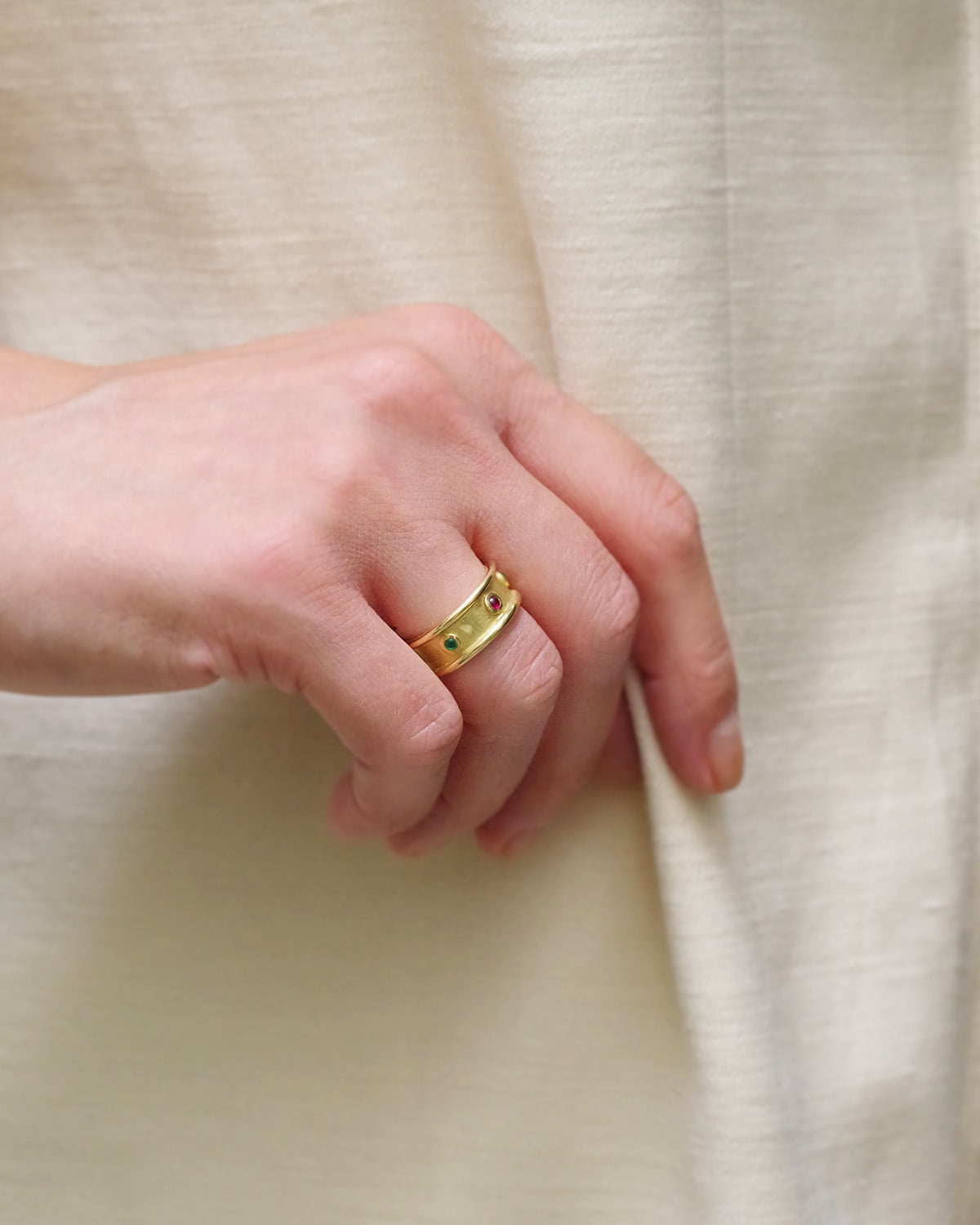 Archeology revival band ring