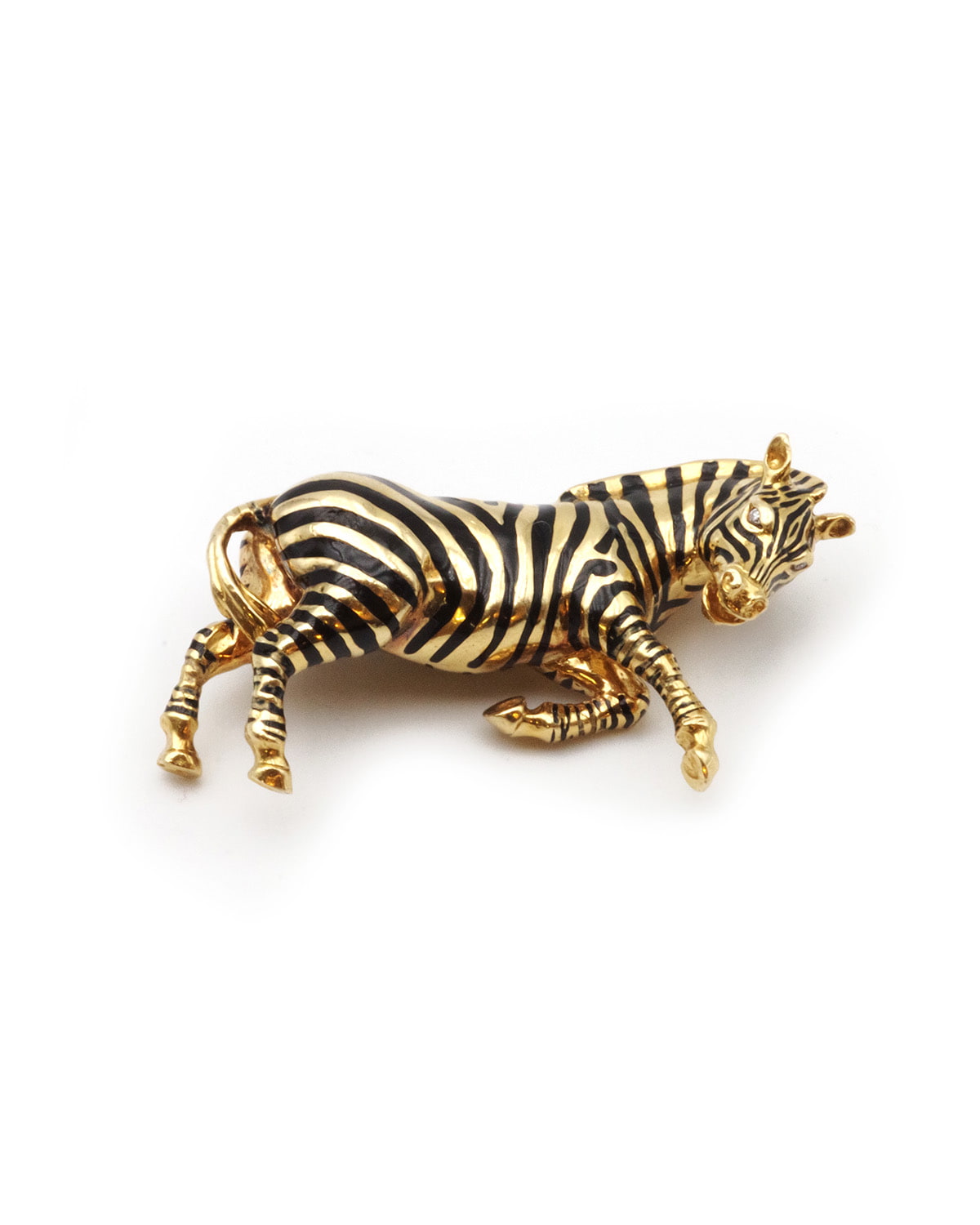 broche zebre en or