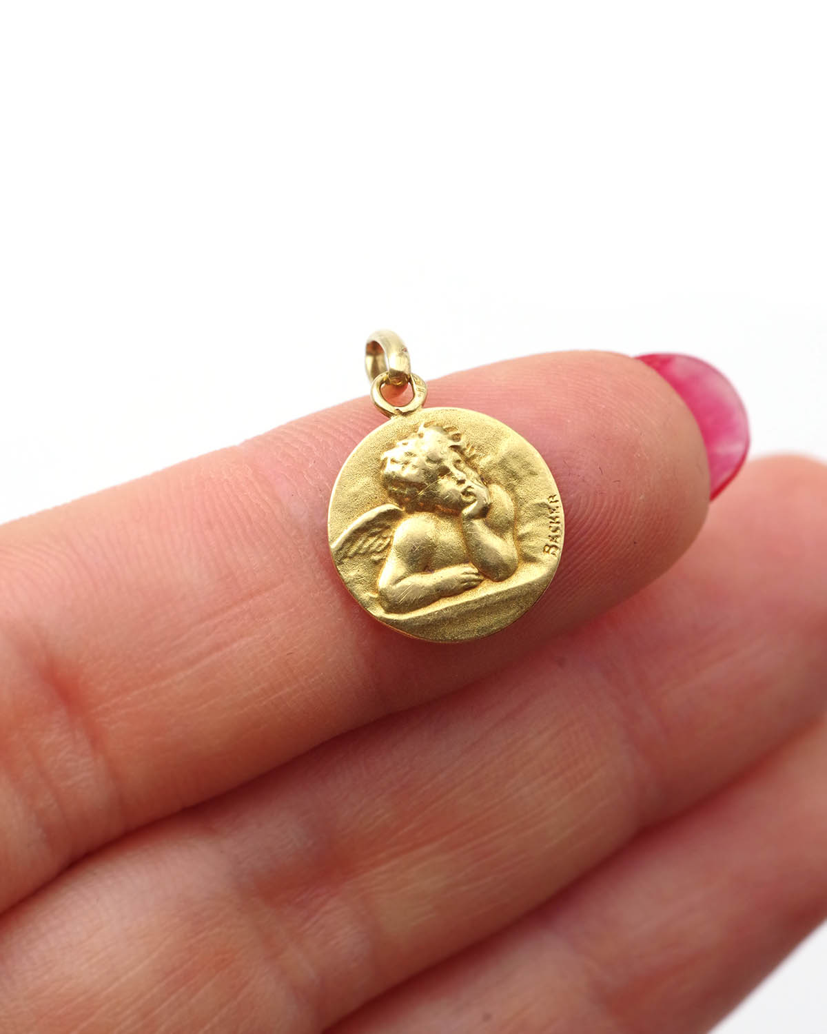 Gold Angel medal pendant by Becker