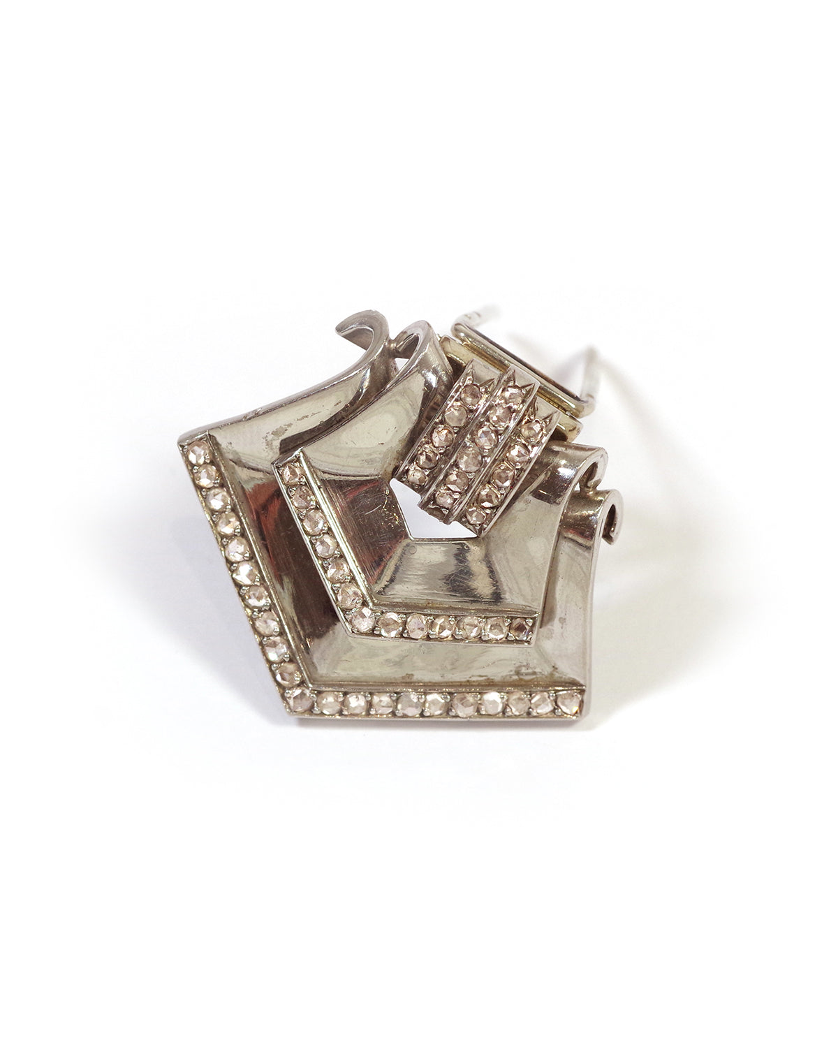 clip revers en platine et or