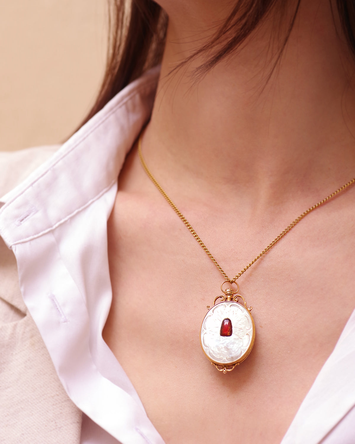 Georgian gold locket pendant