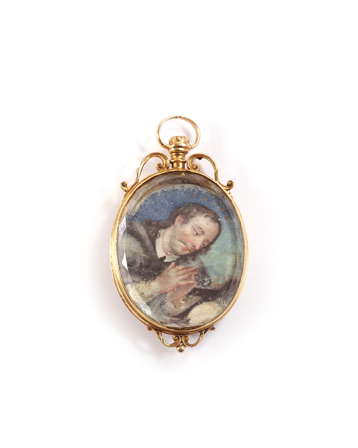 pendentif porte-photo nacre en or