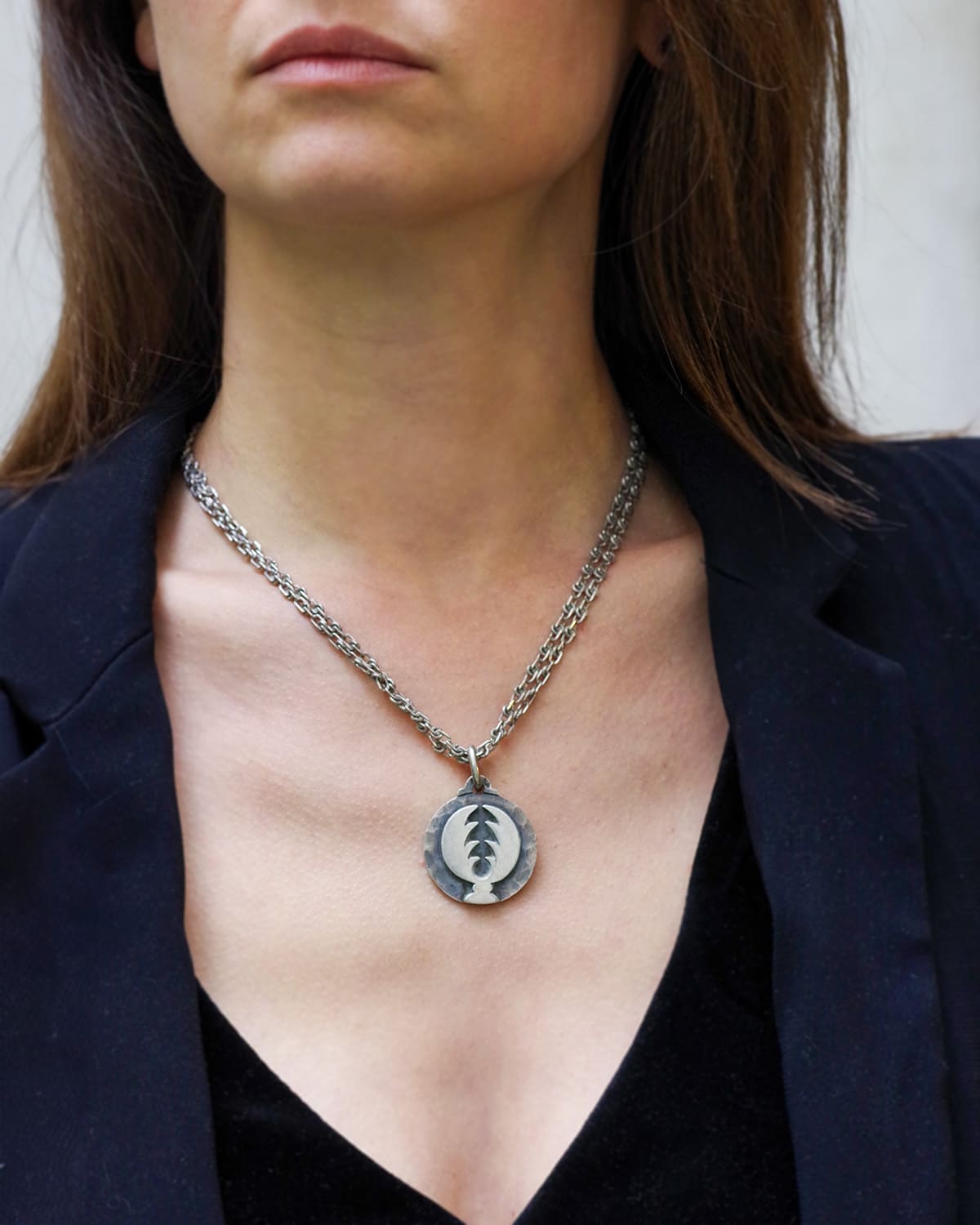 Medaille astrologique cancer en argent